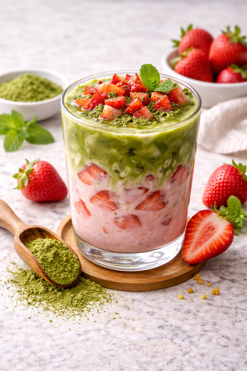 Latte Matcha Fraise